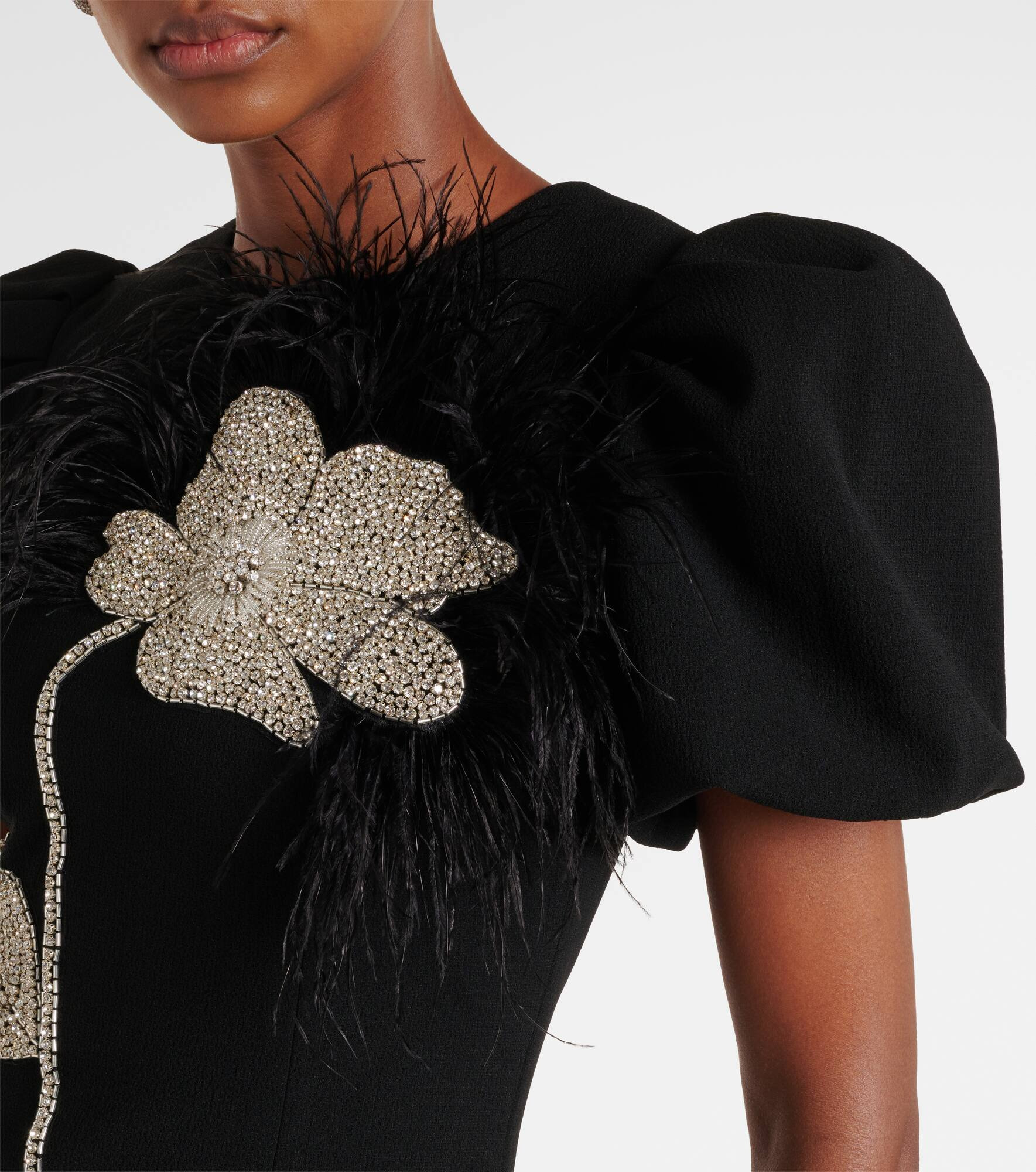 Embellished crêpe cocktail dress - 5