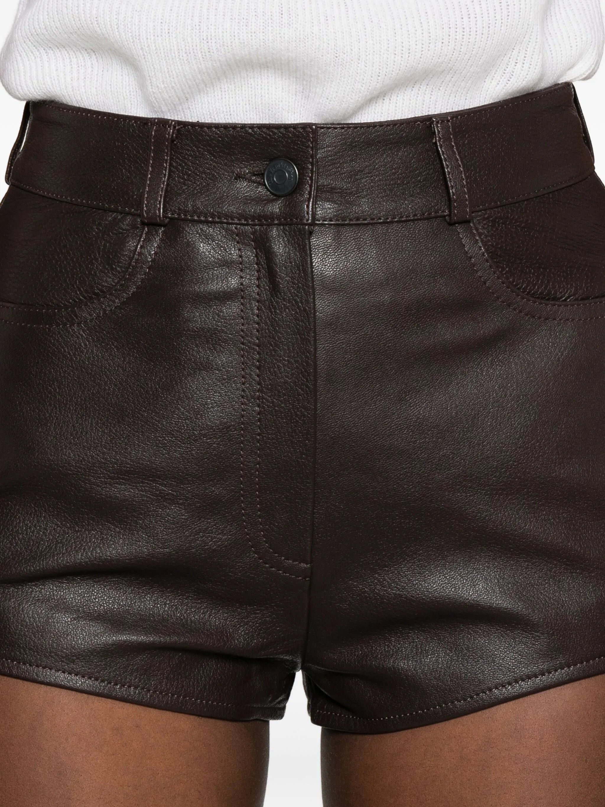 Loen leather pocket shorts - 5