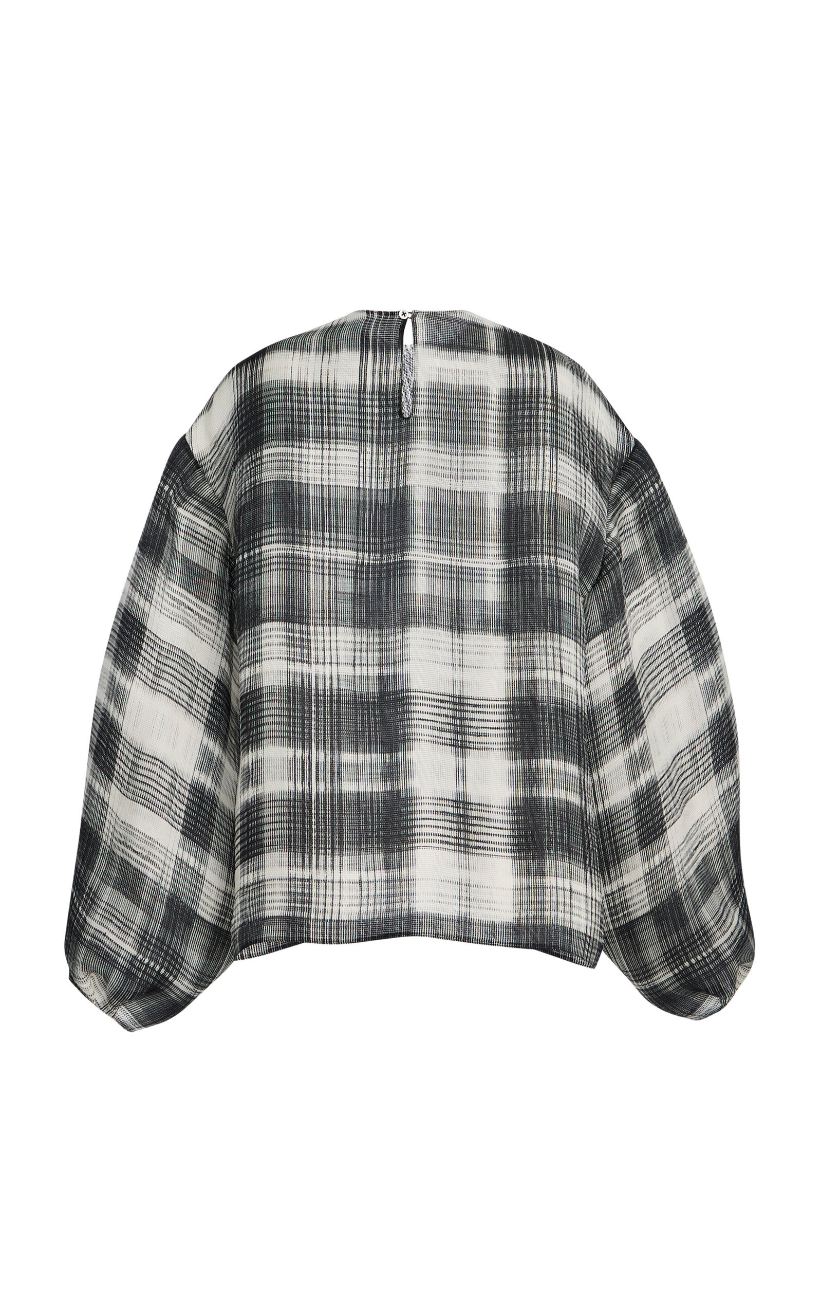 The Briggs Printed Silk Blouse plaid - 5