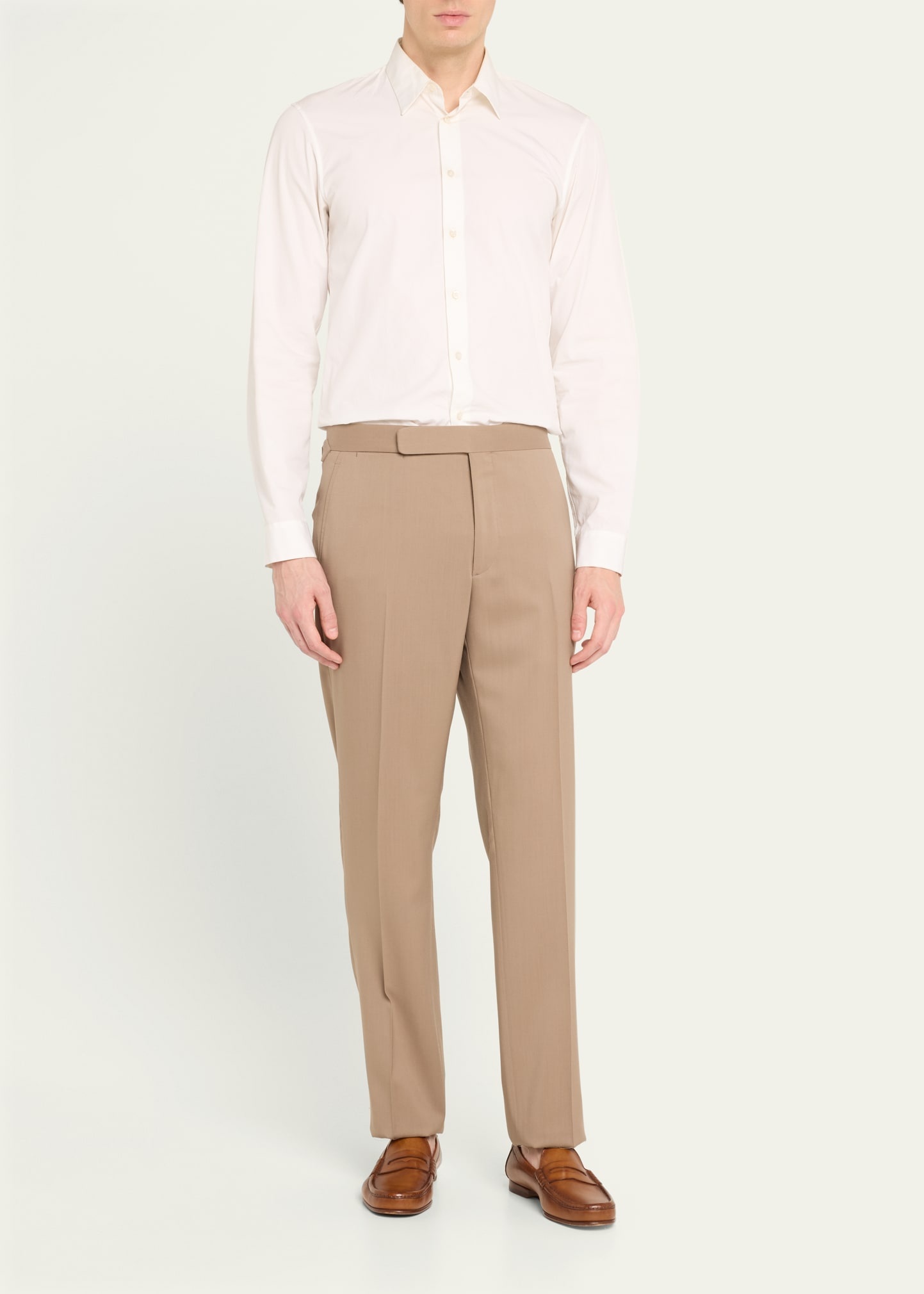 Men's Gregory Flat-Front Wool Gabardine Trousers - 2