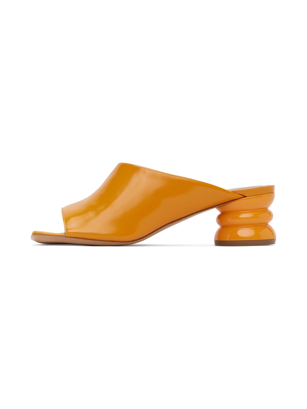 Orange Block Heeled Sandals - 3