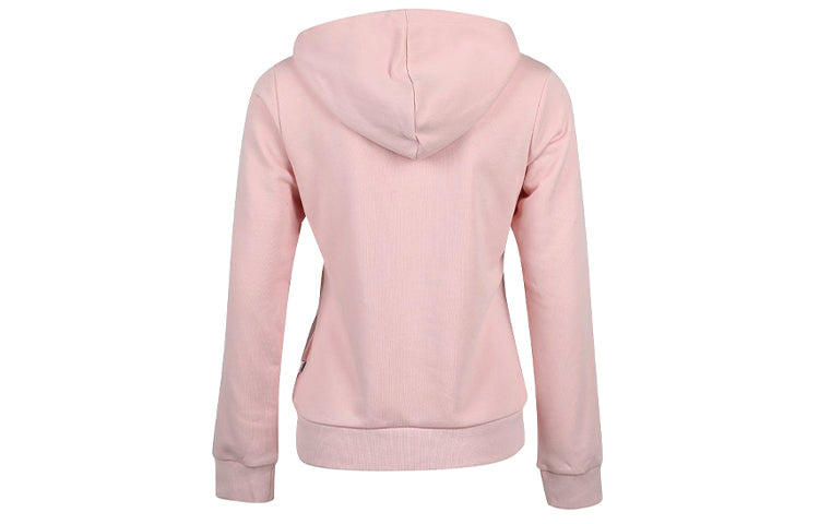 (WMNS) PUMA Essentials Logo Hoodie 'Pink White' 586595-15 - 2