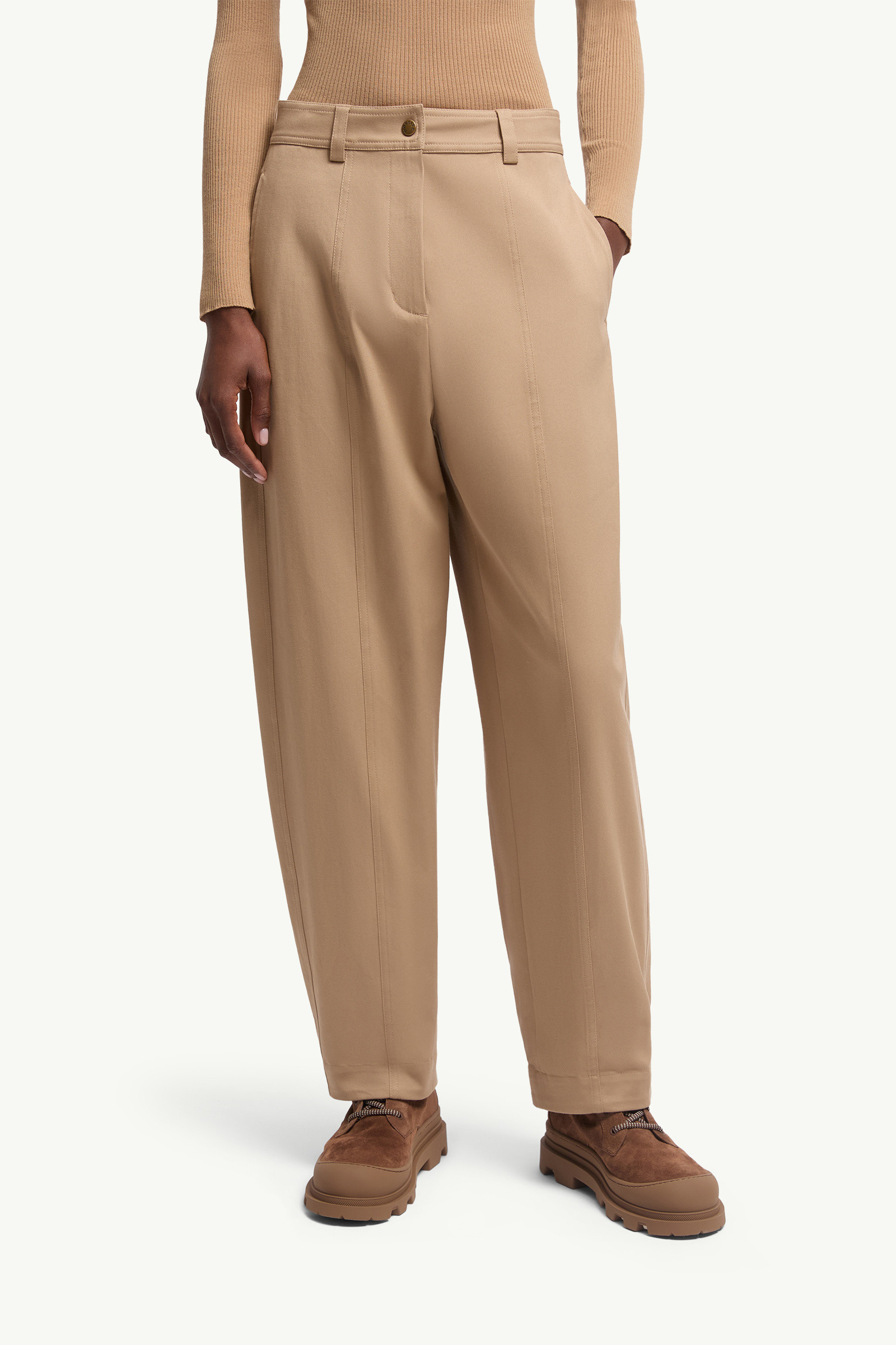 Straight Leg Cotton Gabardine Pants - 3
