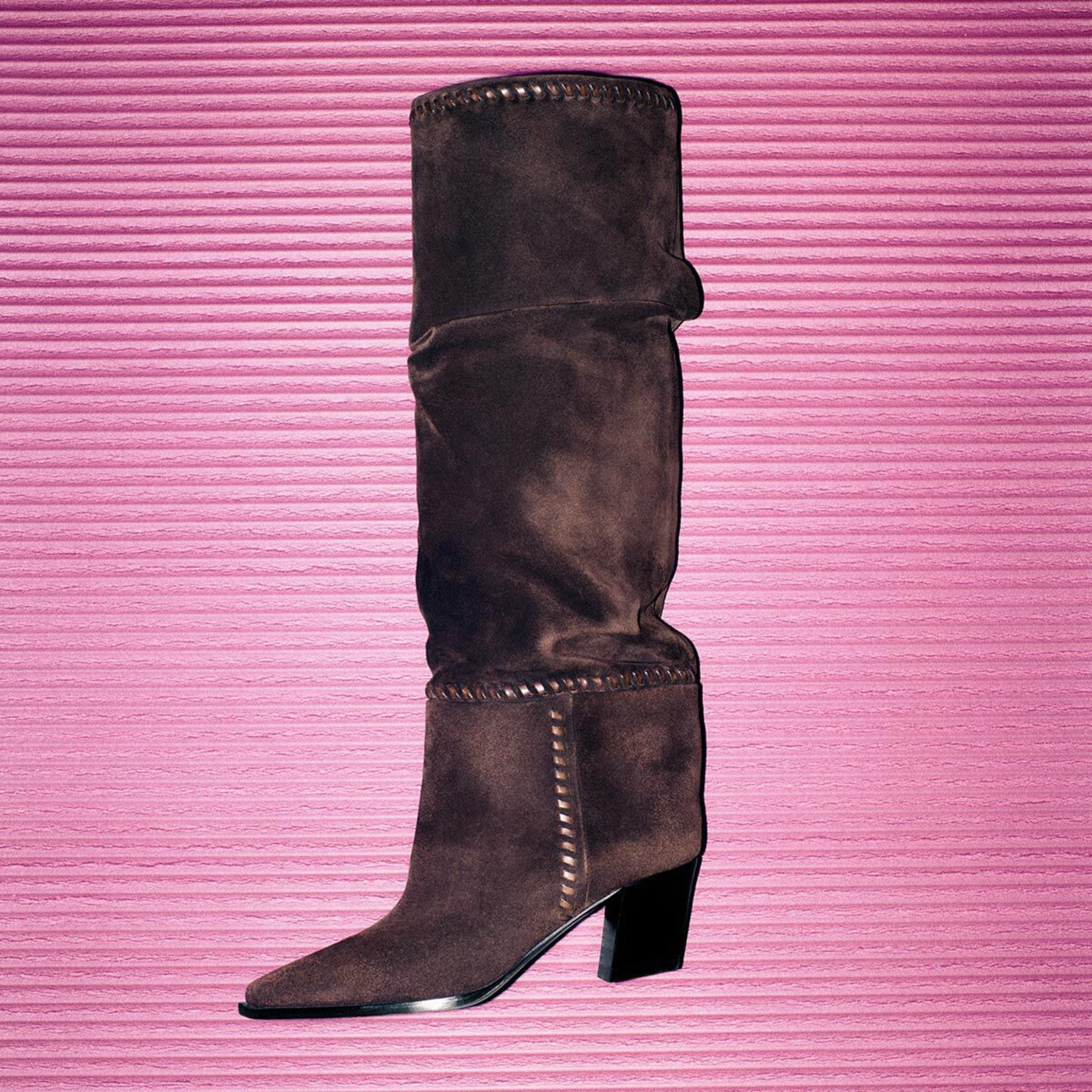 Hart Stitch Knee Boot 60
Chocolate Suede Knee High Boots - 6