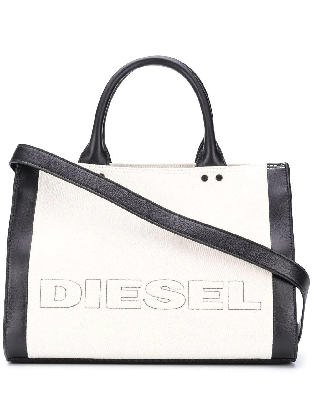 colour-block logo tote bag - 1