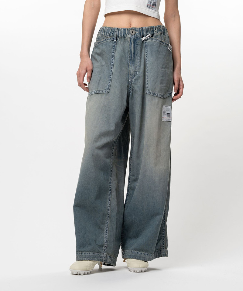 Light Denim Wide Pants 13