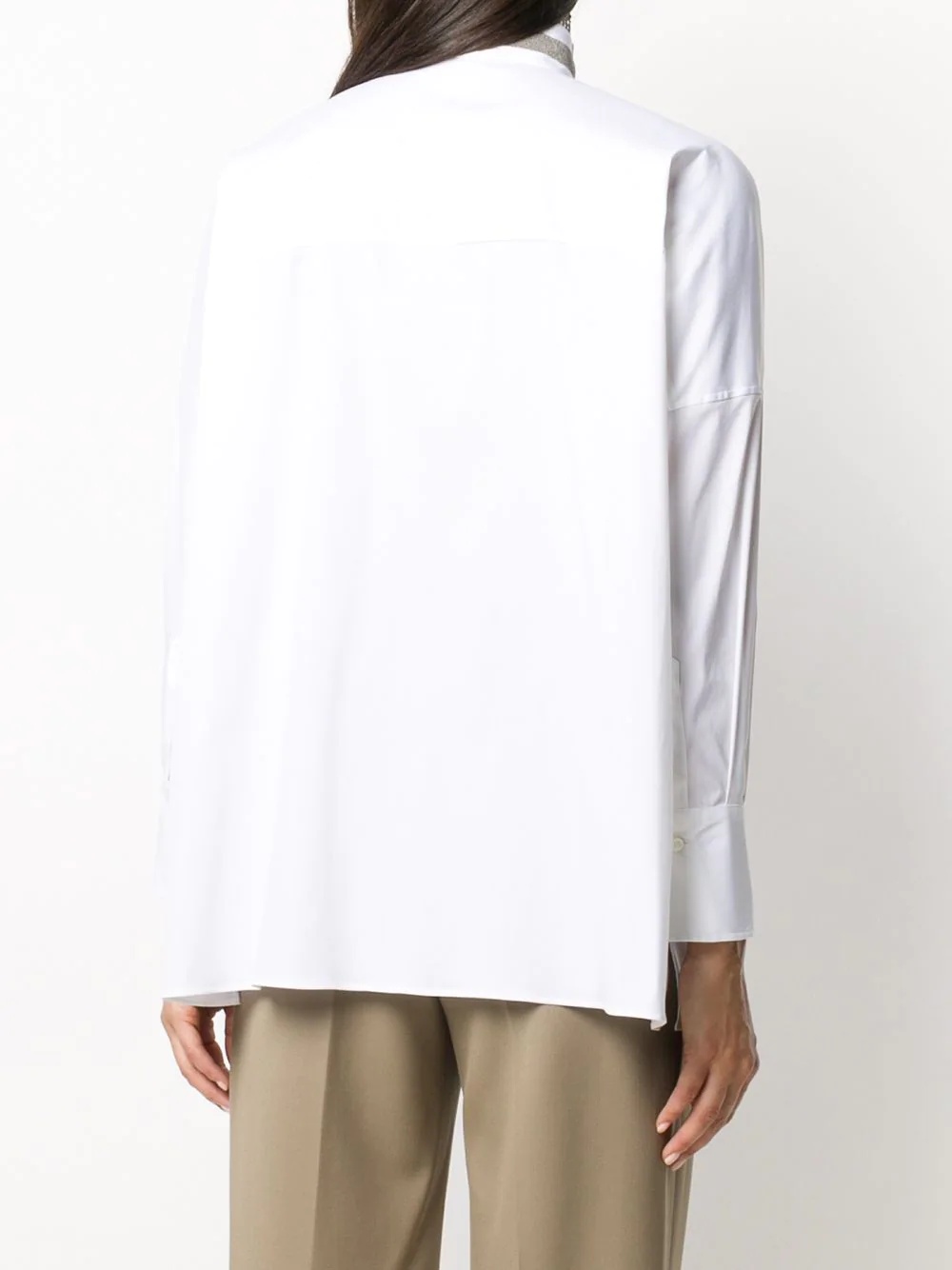 plain tuxedo collar shirt - 4