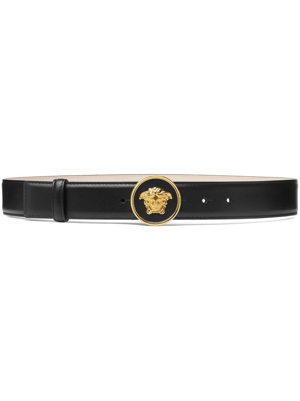 Medusa-buckle leather belt - 1