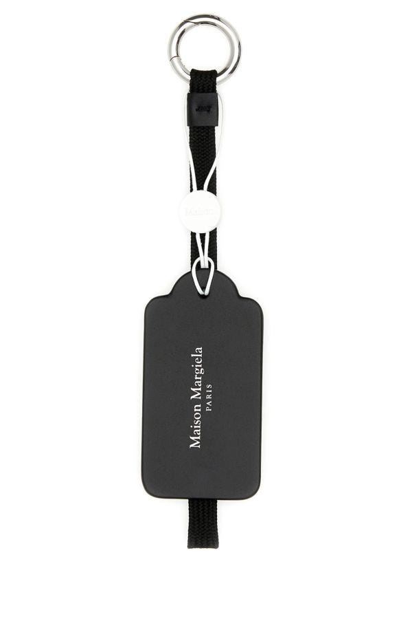 Maison Margiela Man Black Leather Key Ring - 1