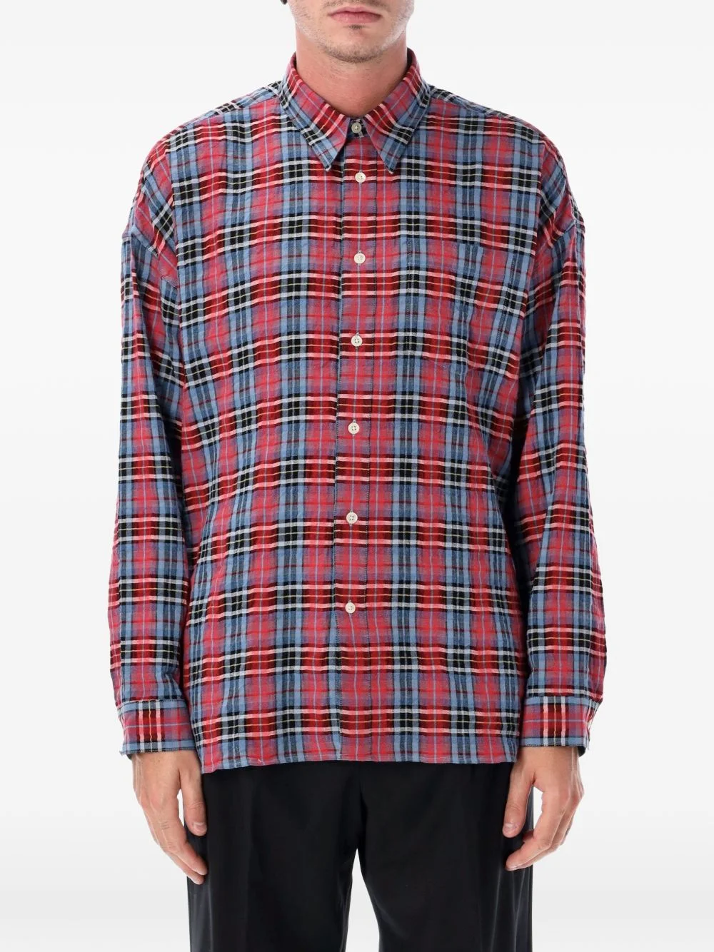 Stable check-pattern button-down shirt - 1