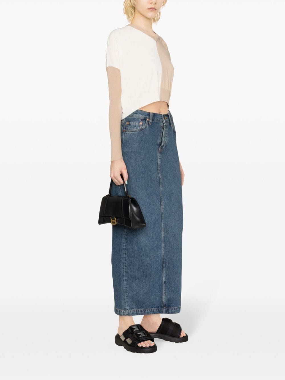 colour-block cropped jumper - 3