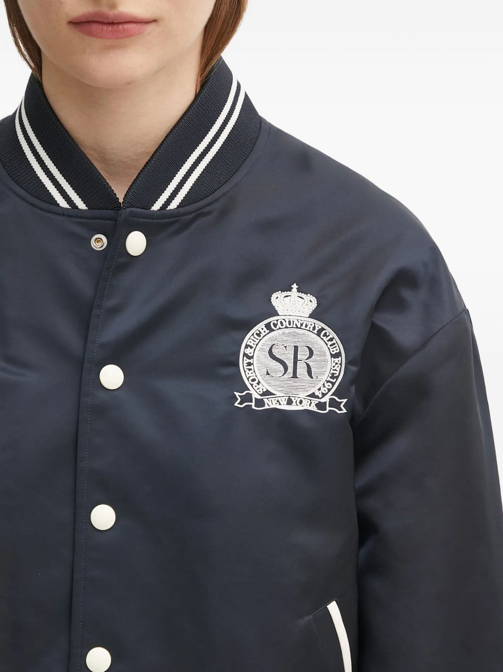 embroidered-logo bomber jacket - 4