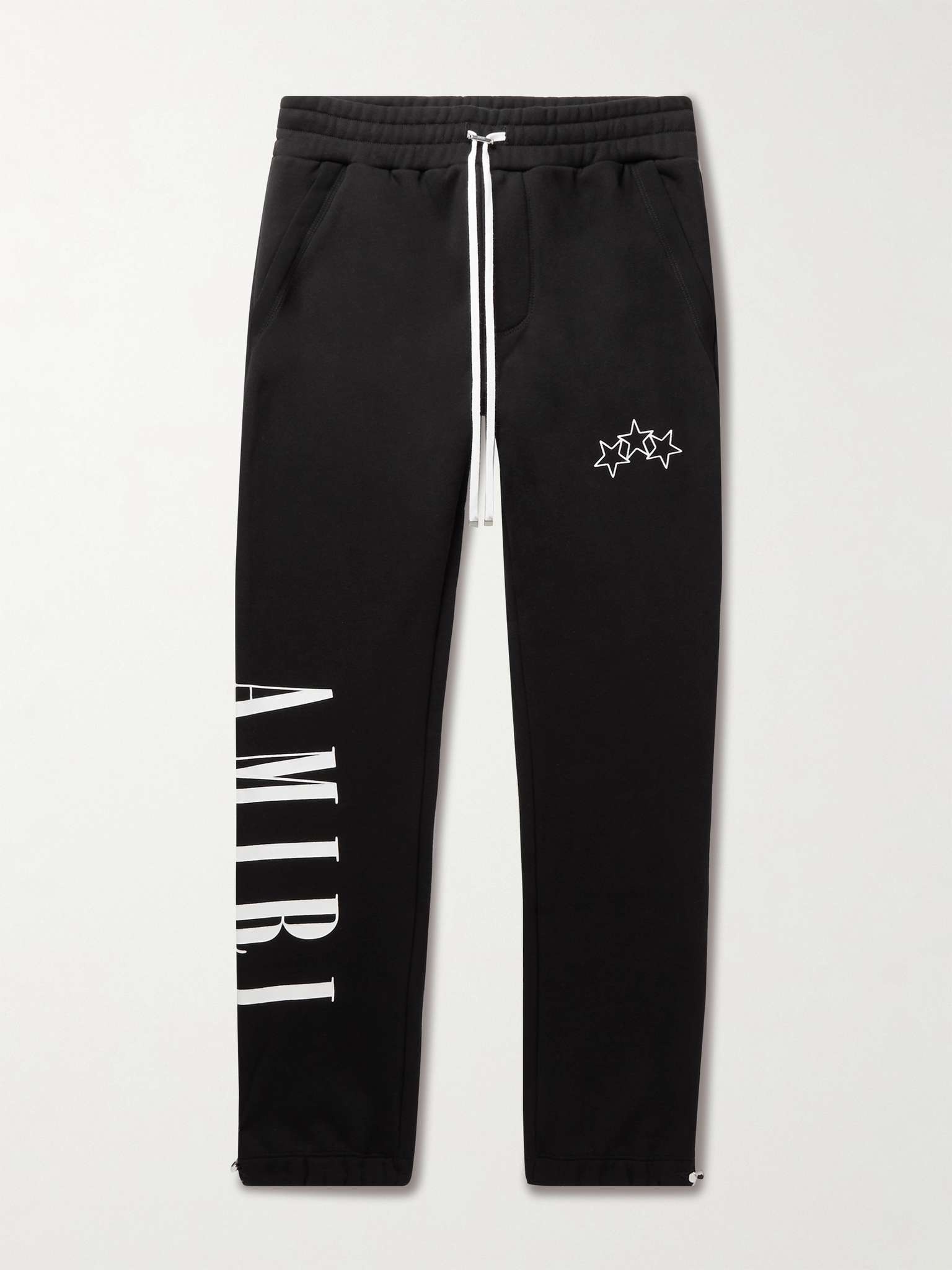 Slim-Fit Tapered Logo-Print Cotton-Jersey Sweatpants - 1