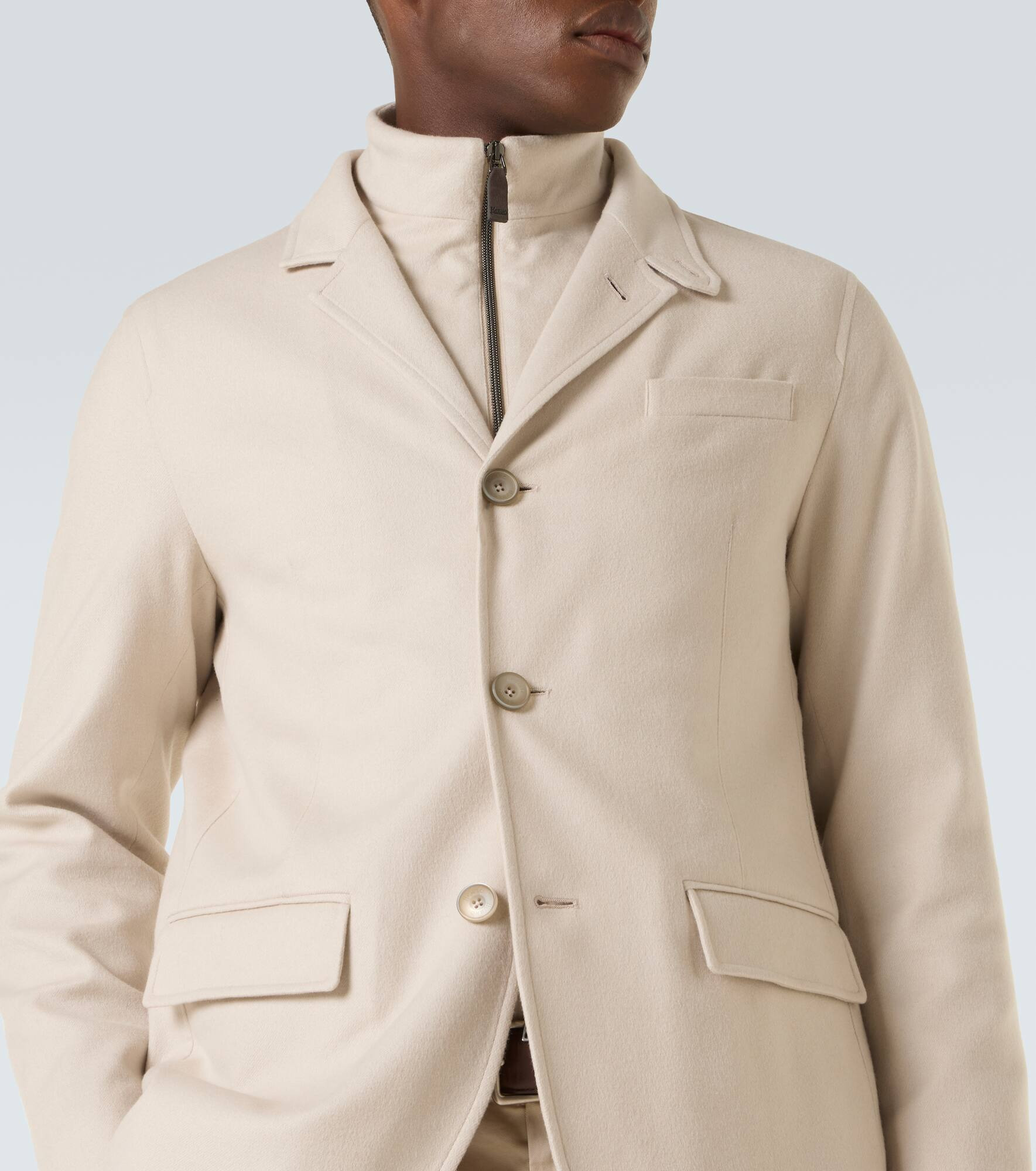 Layered silk and cashmere blazer - 6