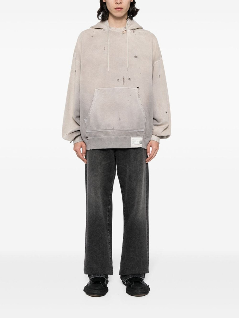 Maison MIHARAYASUHIRO distressed-effect cotton hoodie outlook