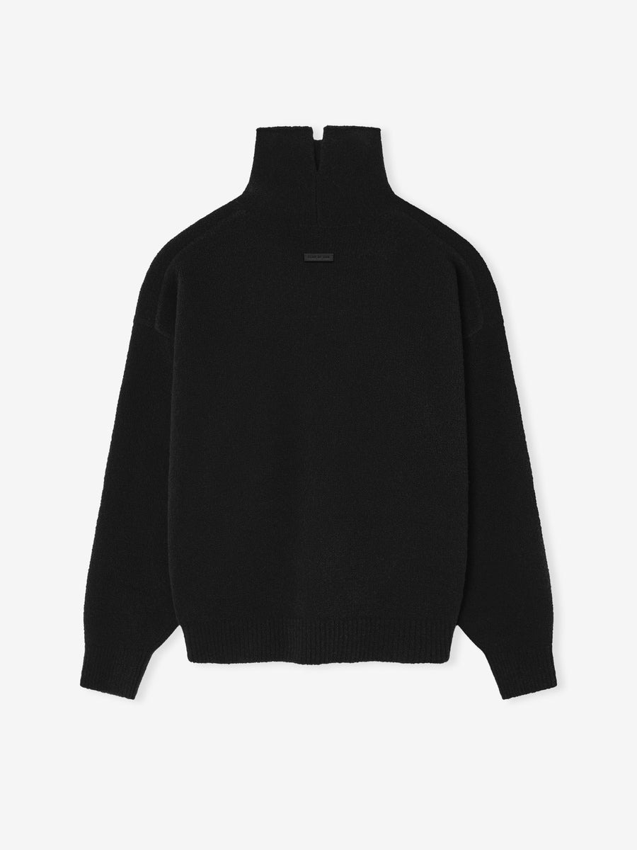 Wool Split High Neck Sweater - 5