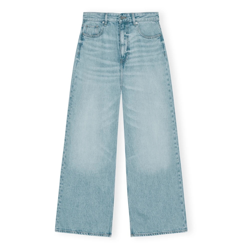 LIGHT BLUE SOFT RIGID DENIM BAGGY JEANS - 1
