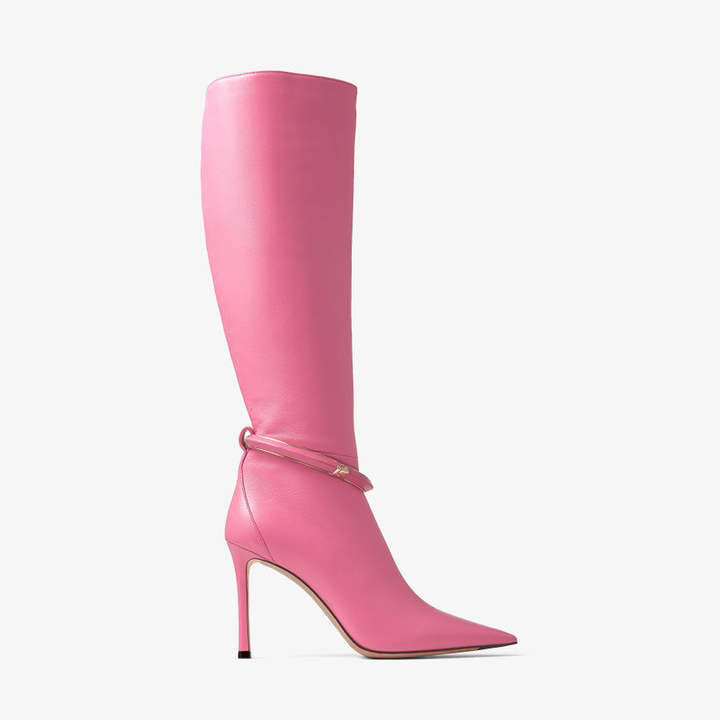 Dreece KB 95 Candy Pink Nappa Leather Knee Boots - 1