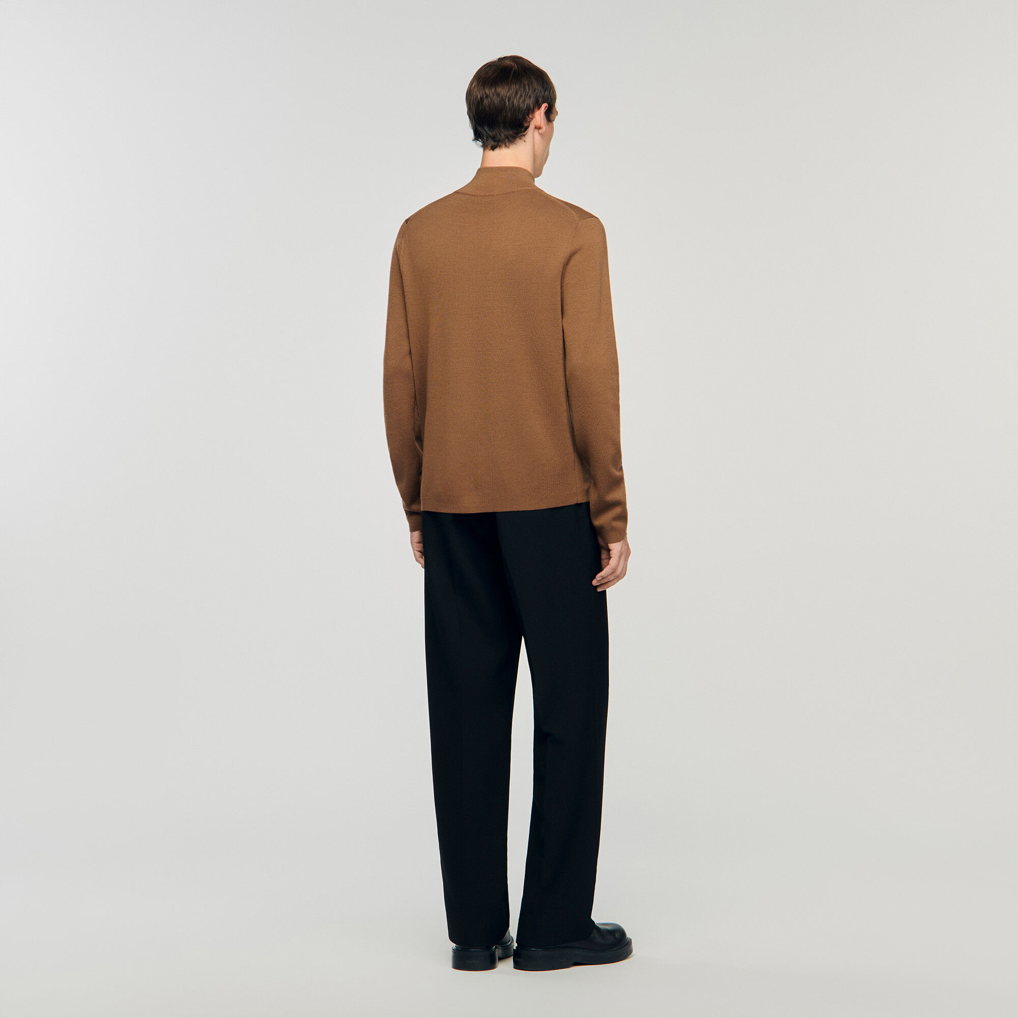 WOOL SWEATER WITH ZIP COLLAR - 5