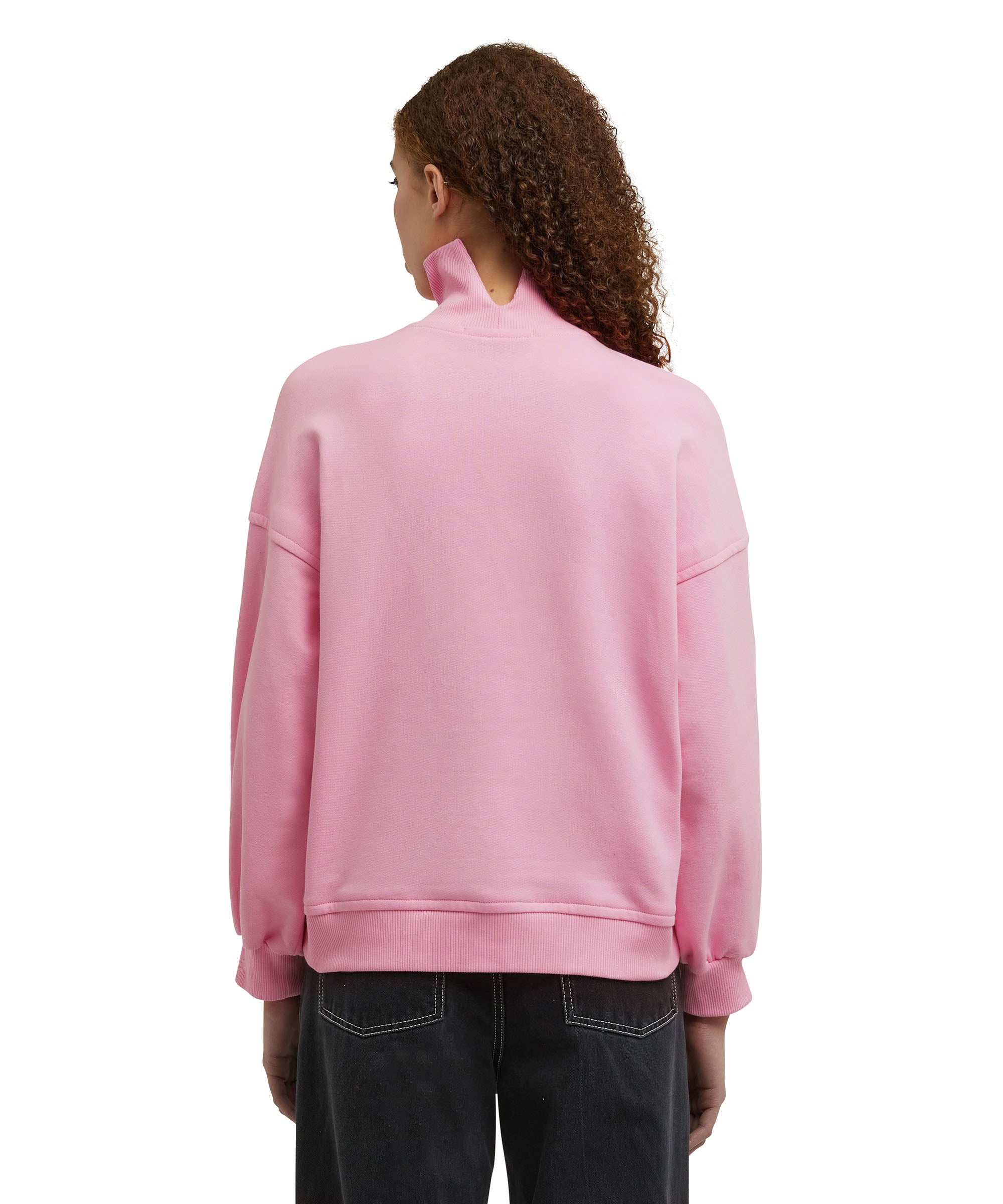 Solid color cotton turtleneck sweatshirt with mini MSGM logo - 4
