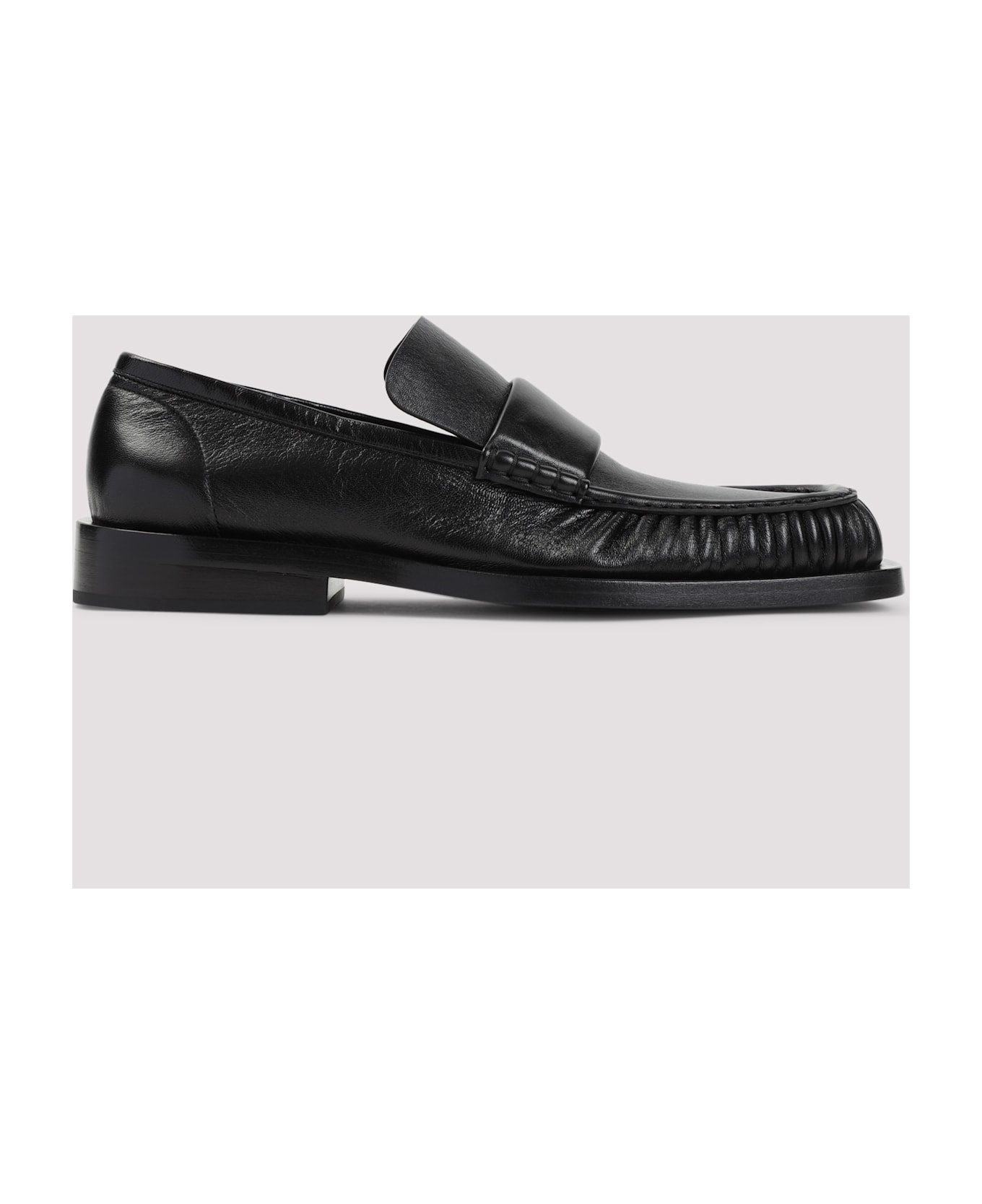 Black Leather Loafers - 3