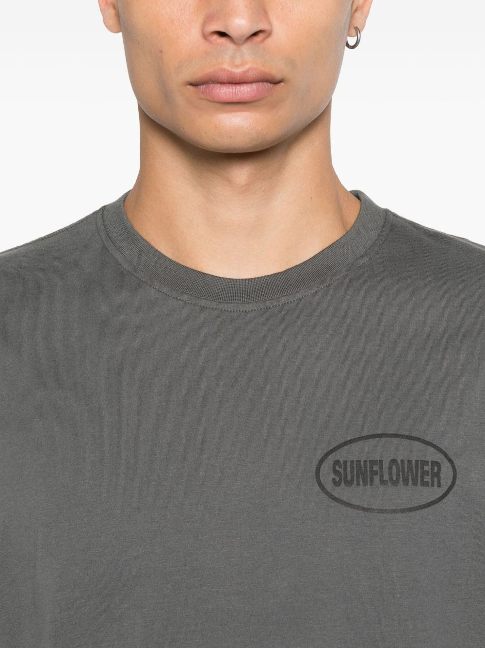 oval-logo cotton T-shirt - 4