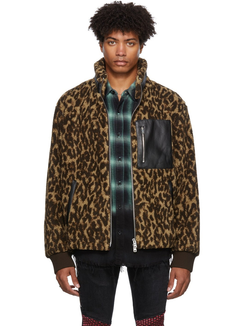 leopard 인쇄 bomber 재킷 1