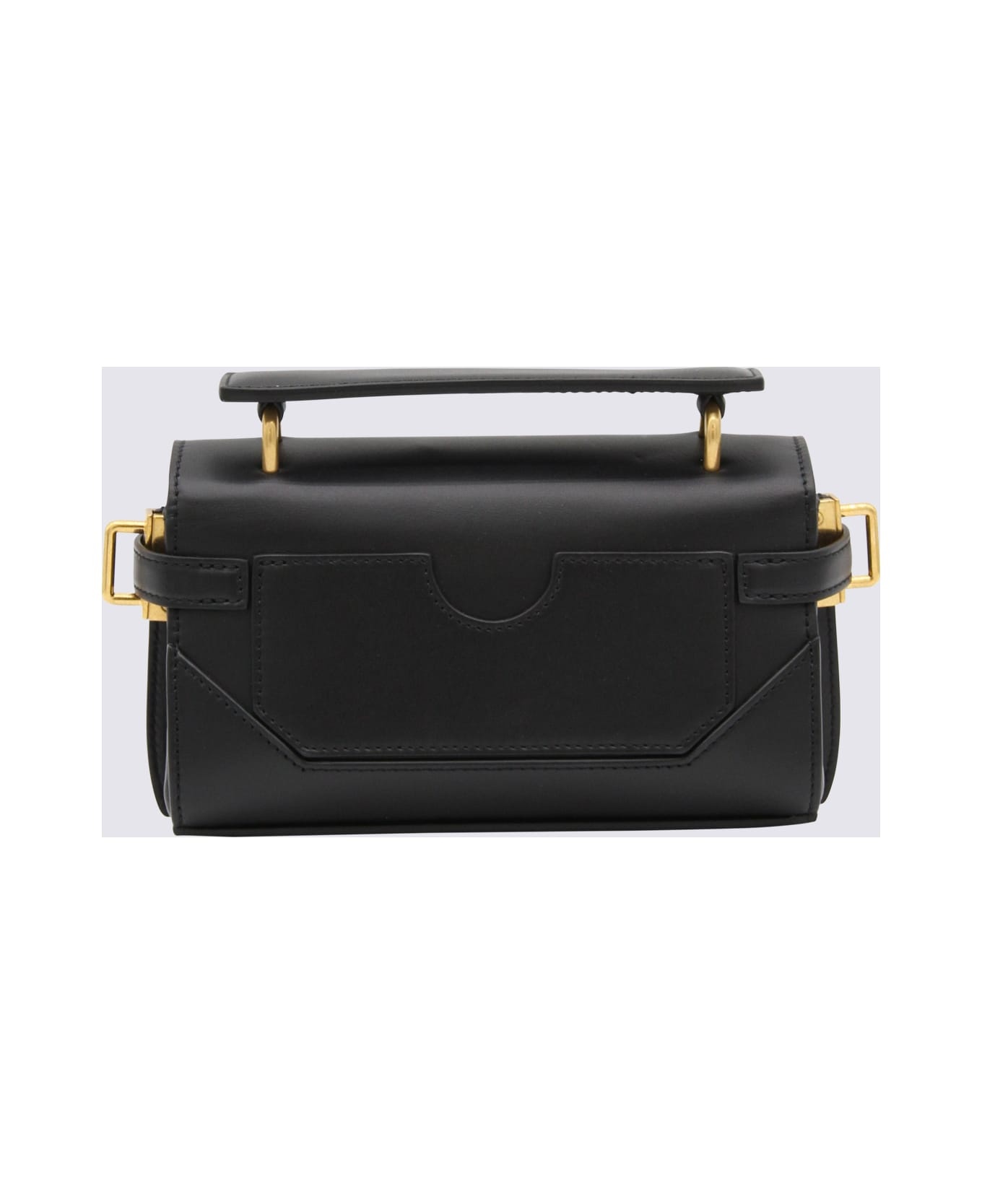 Black Leather Shoulder Bag - 2