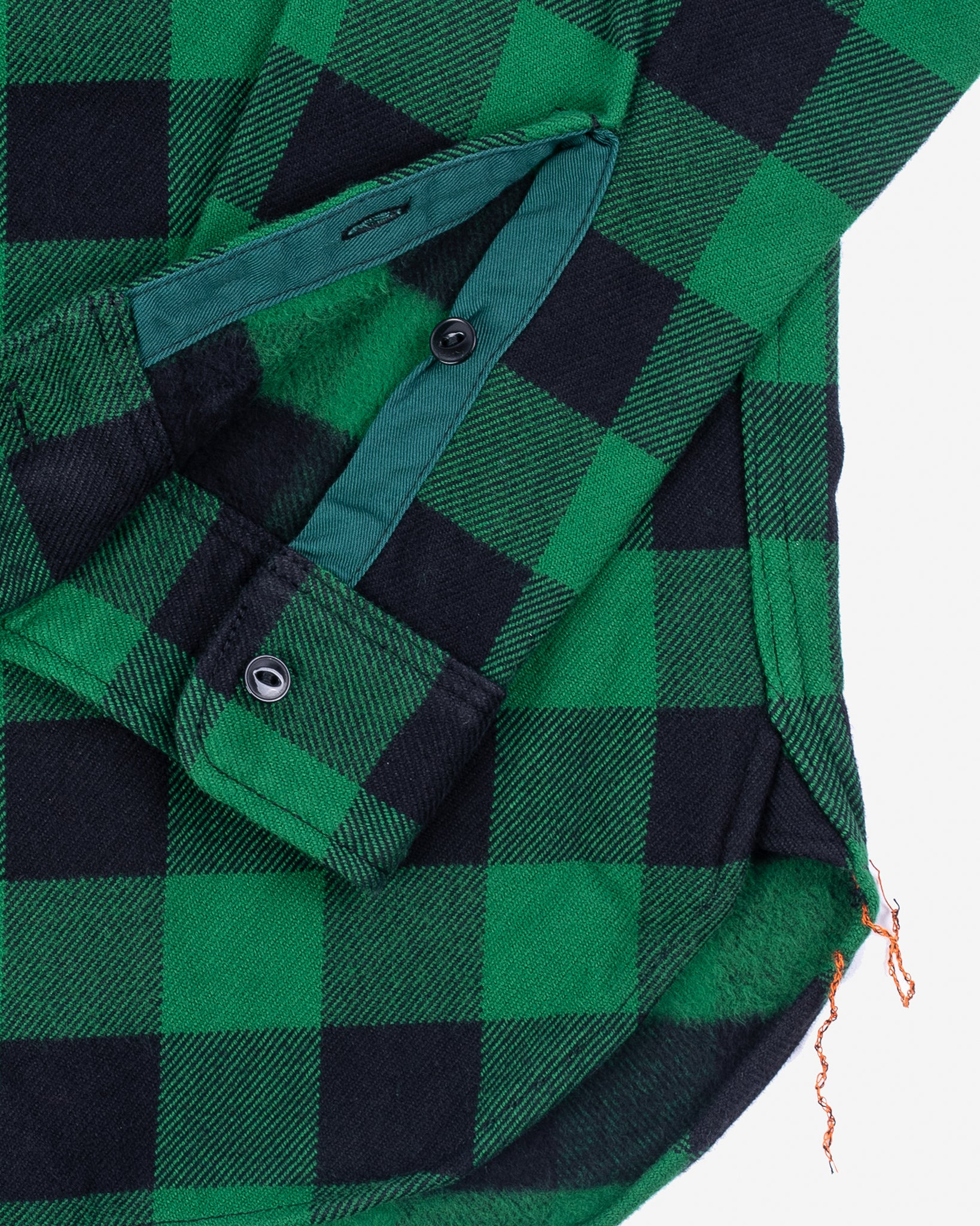 IHSH-244-GRN Ultra Heavy Flannel Buffalo Check Work Shirt - Green/Black - 9