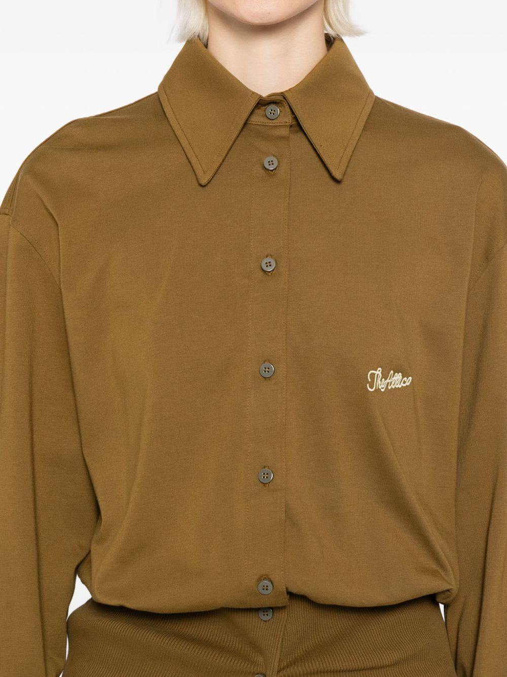 logo-embroidered shirt - 5