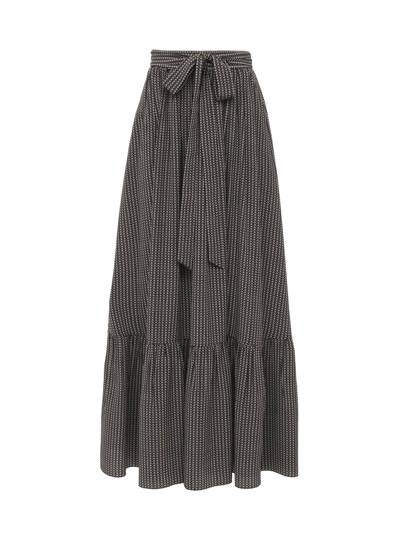 GATHERED MIDI SKIRT IN CRÊPE DE CHINE 1