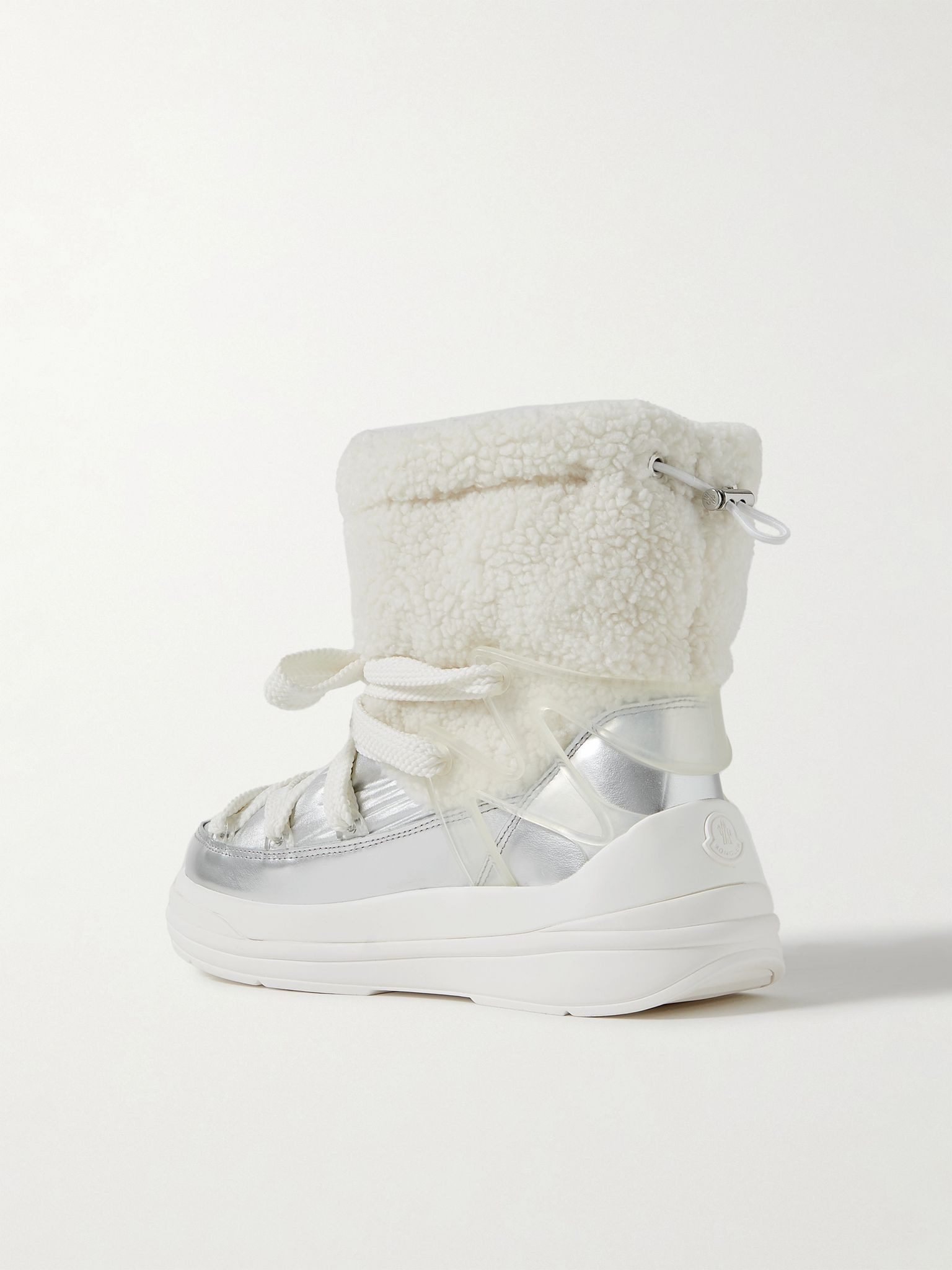 Insolux M rubber-trimmed fleece, metallic shell and leather snow boots White - 3