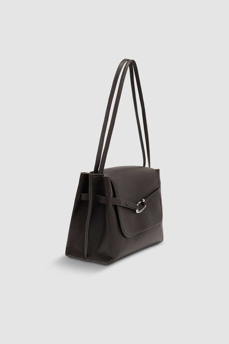 BY FAR Cora Ristretto Nappa Leather Shoulder Bag outlook