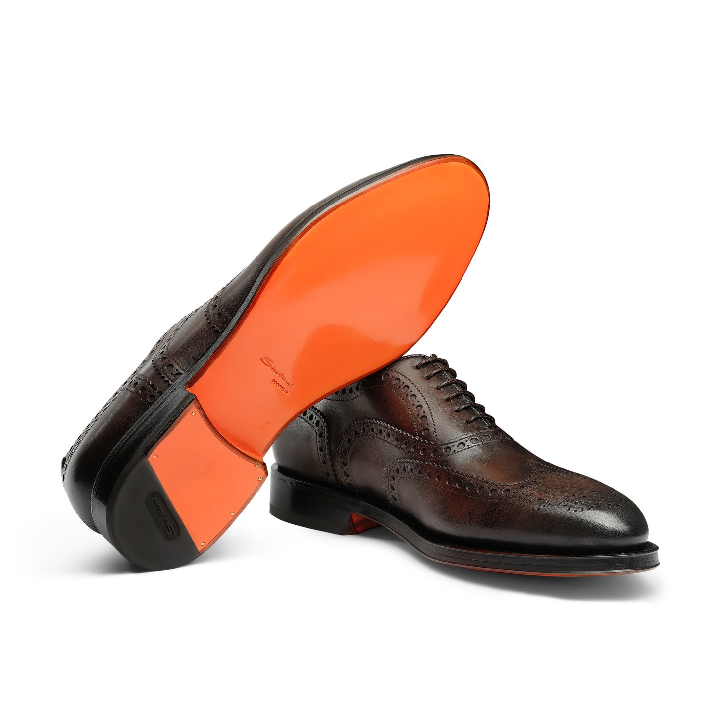 Men’s polished brown leather Oxford shoe - 4