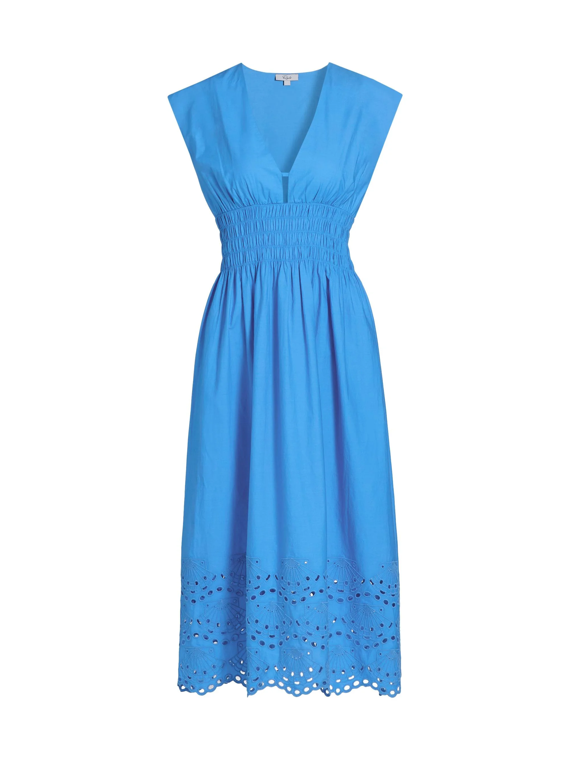 Women's Roxanne Cotton Embroidered Midi-Dress - Harbor Blue - 1
