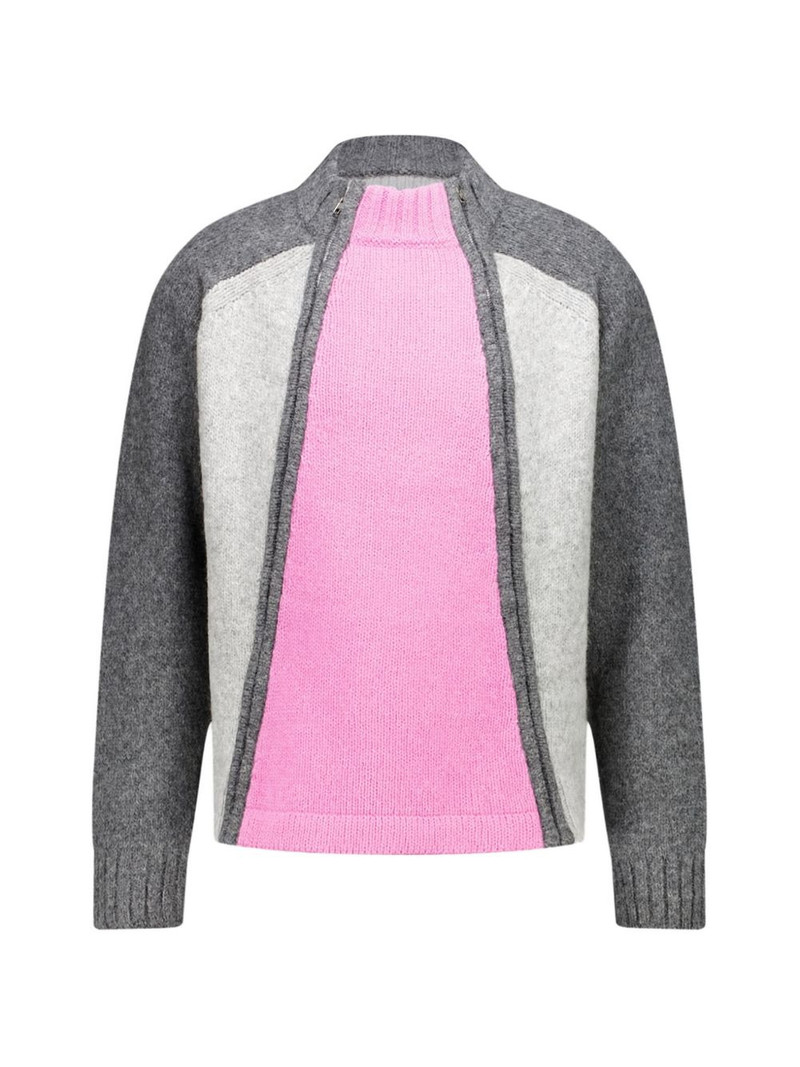Ghassan zip colourblock sweater 1