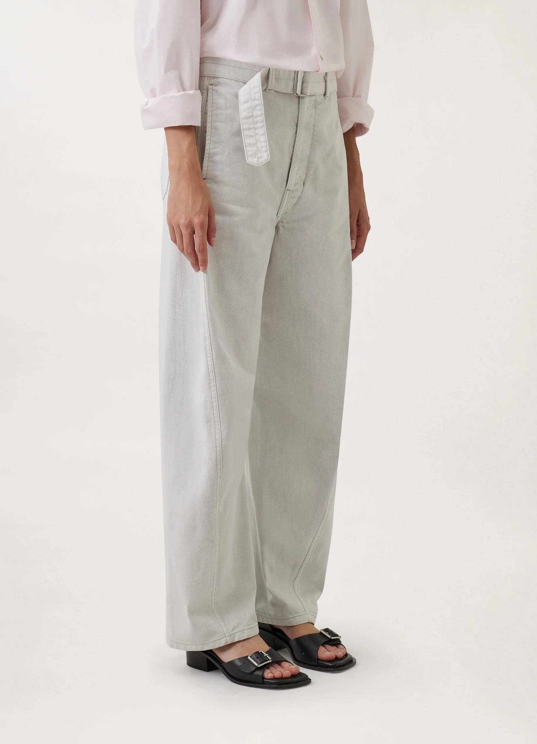 Lemaire TWISTED BELTED PANTS SNOWY HEAVY DENIM