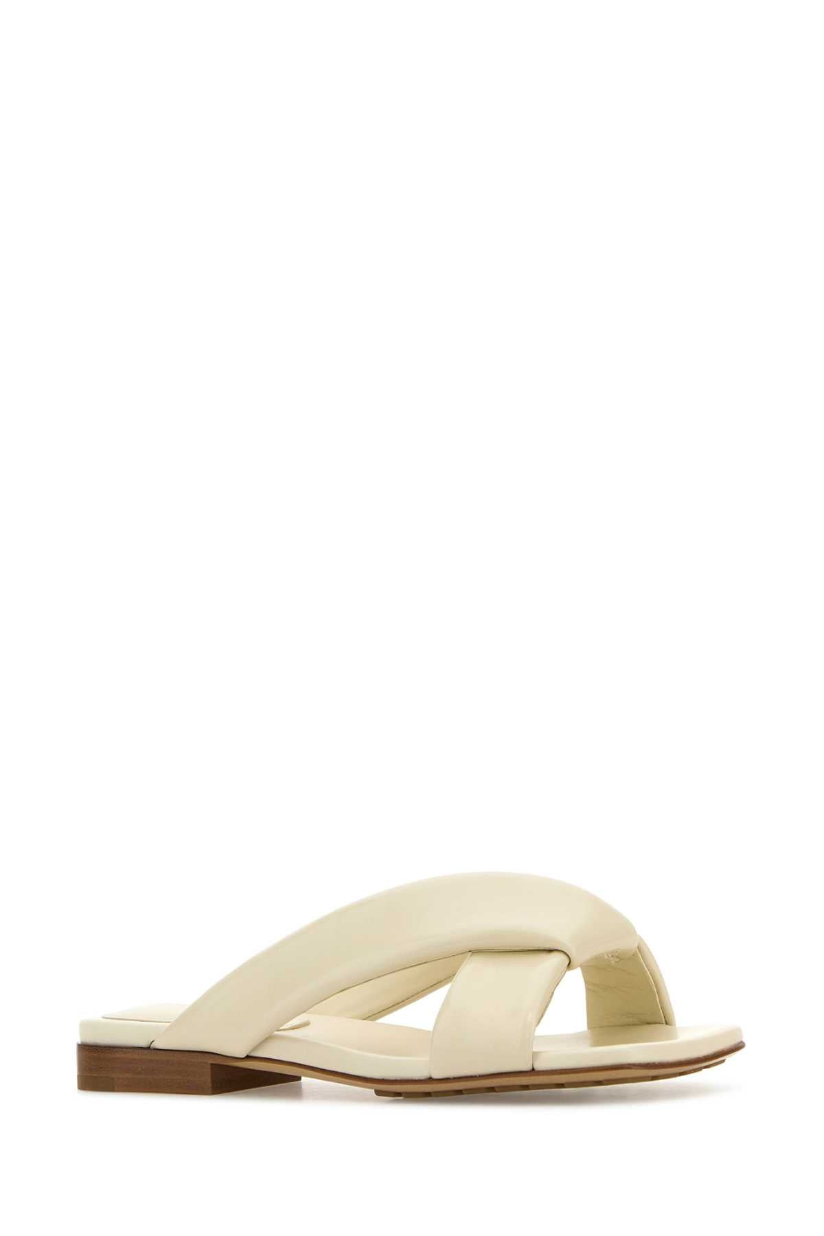 Bottega Veneta Women Ivory Leather Riva Slippers - 2