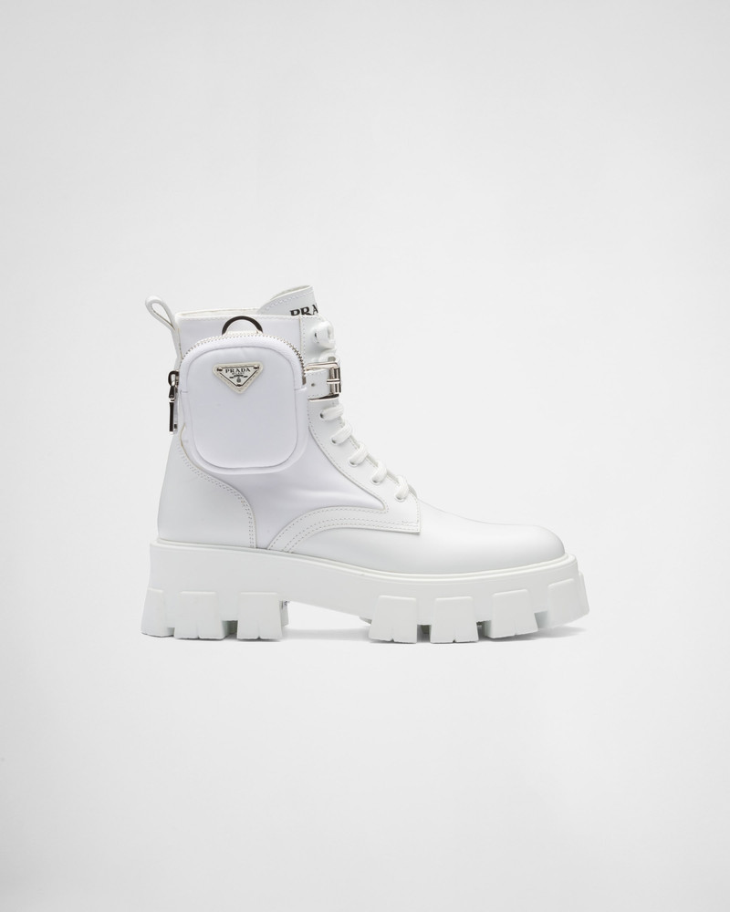 Prada Monolith leather and Re-Nylon boots with pouch outlook