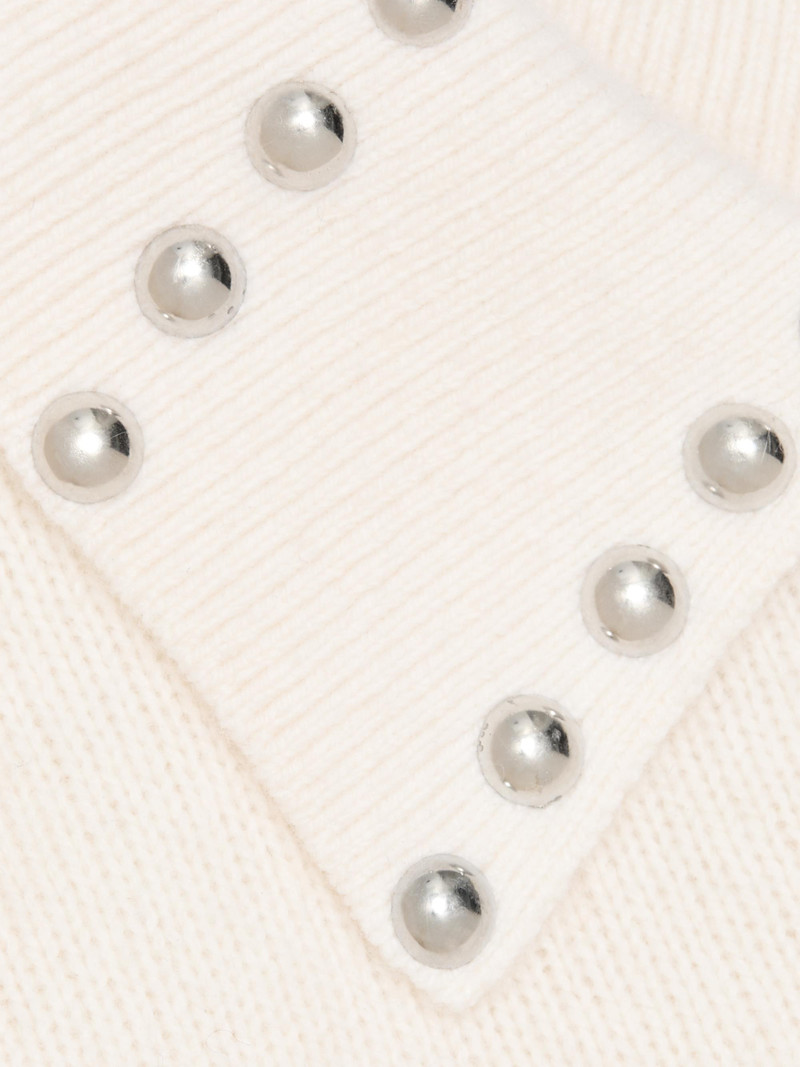 Women's Sancia Studded Collar Wool-Blend Sweater - Ivory Snow White 7