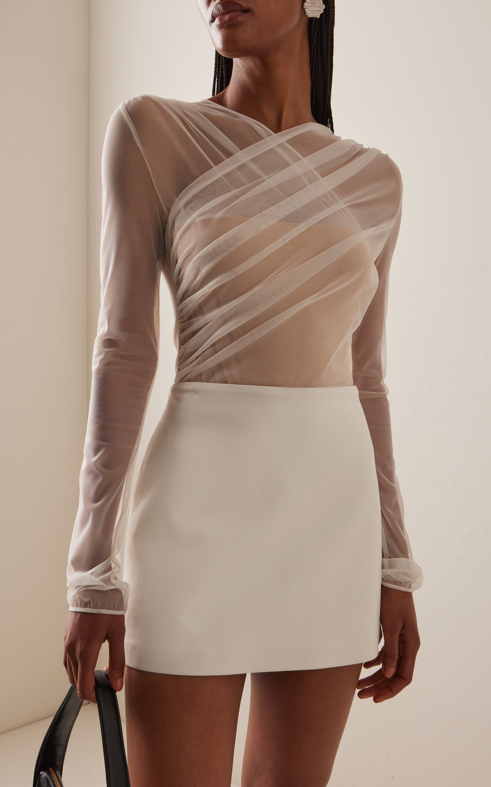 Tulle-Layered Bodysuit ivory - 3