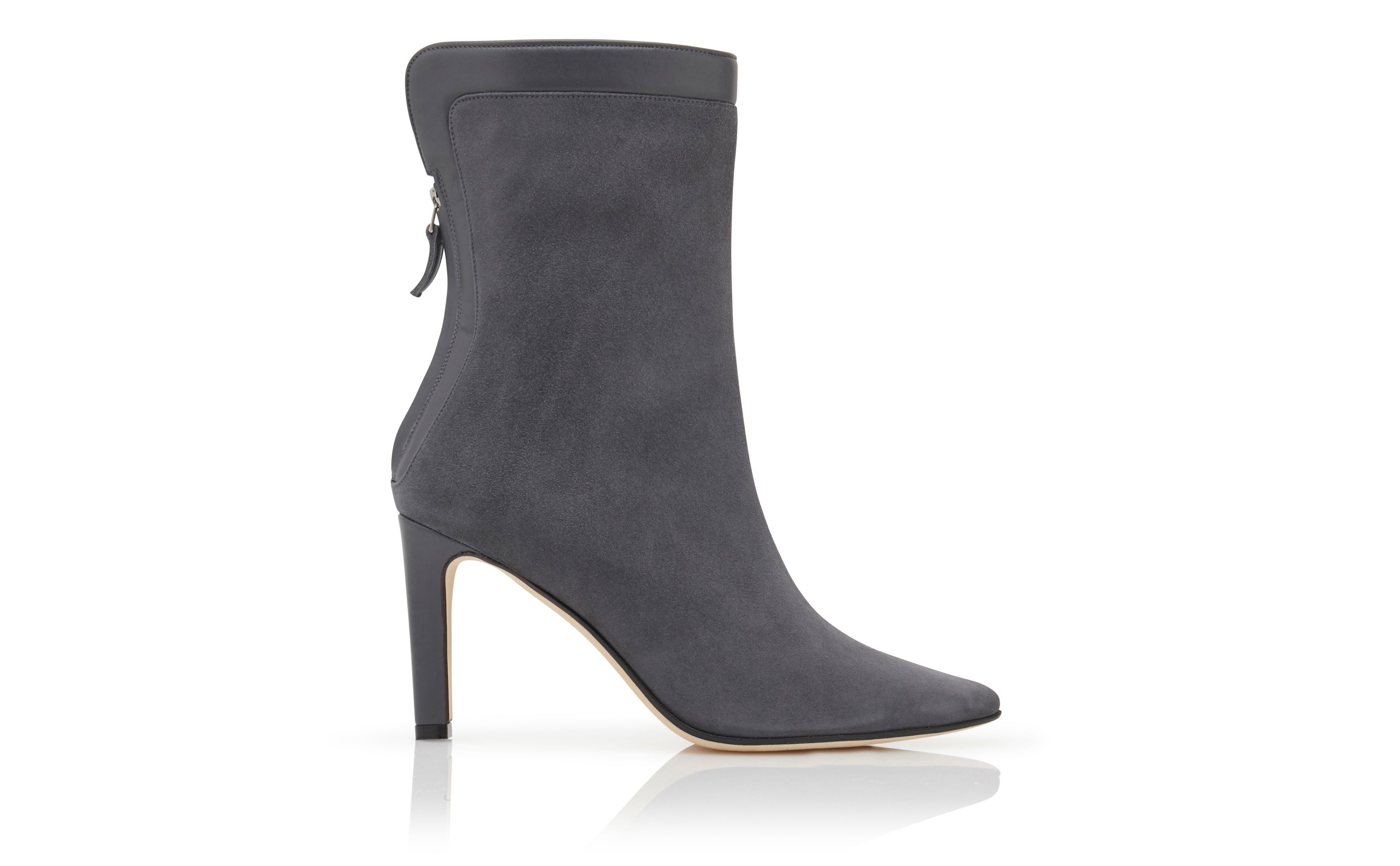 Grey Suede Ankle Boots - 1
