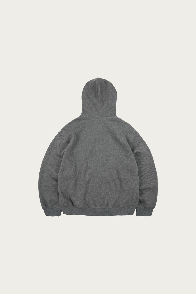 FrizmWORKS Waffle Hood Zip Up Parka - Grey outlook
