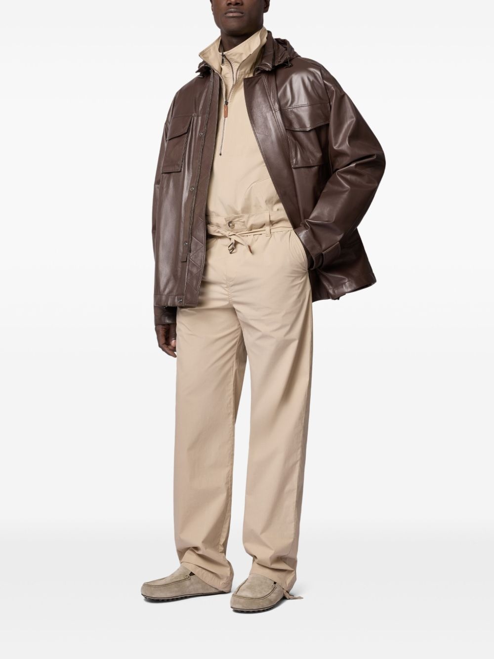 belted straight-leg trousers - 2