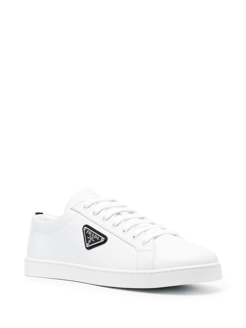 Prada Brushed leather low-top sneakers outlook
