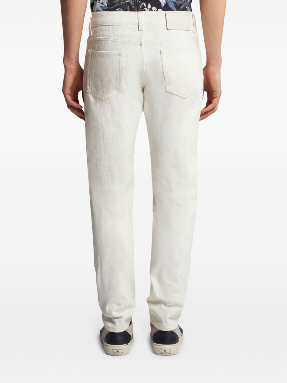 slim-cut jacquard jeans - 4