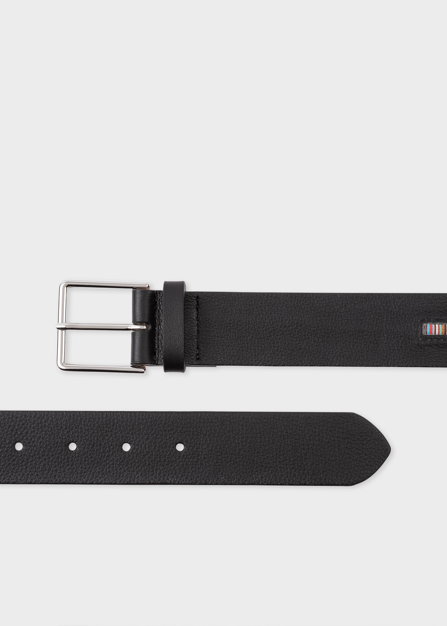 Grained Leather 'Signature Stripe' Belt - 2