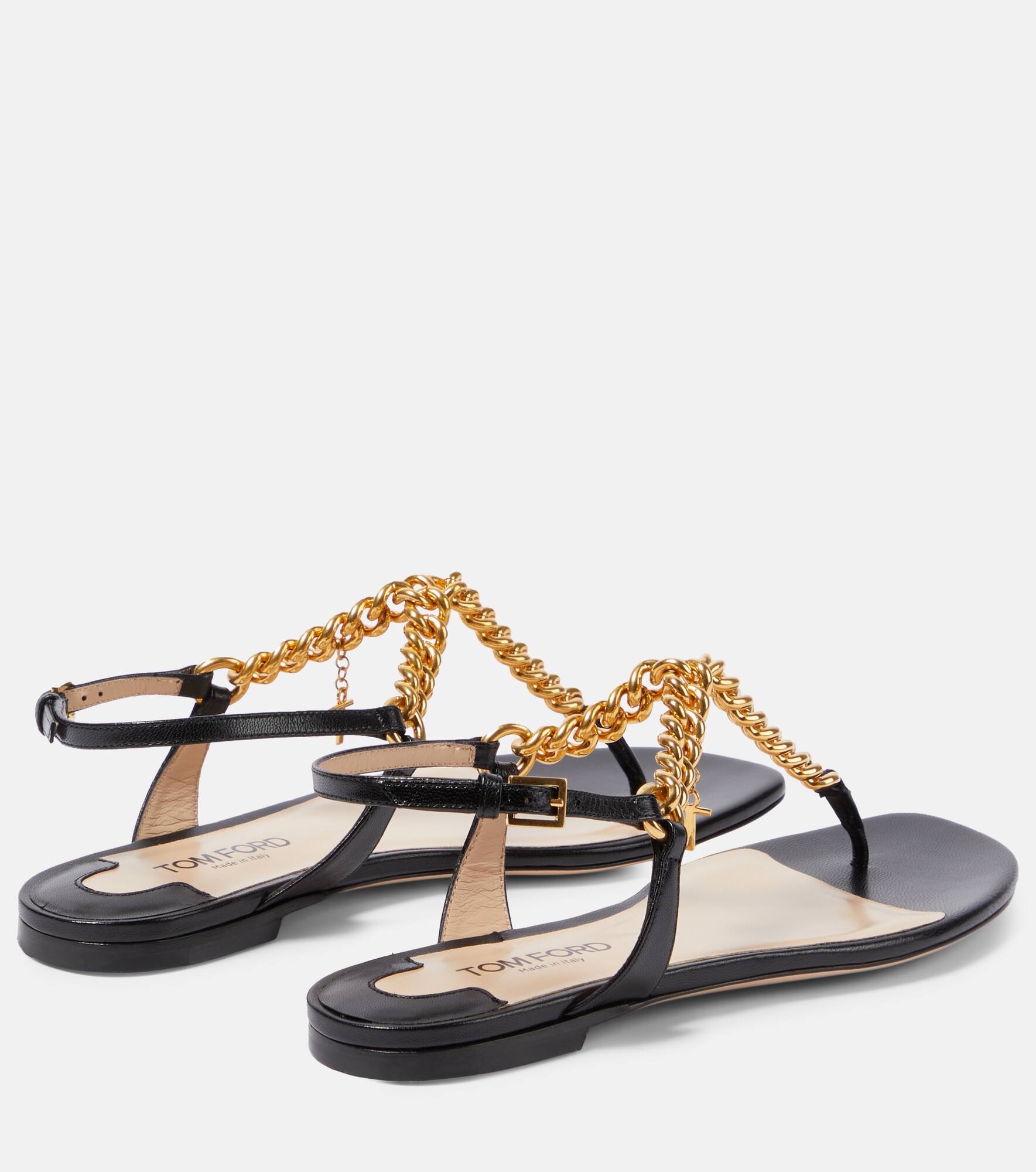 Zenith embellished leather thong sandals - 3