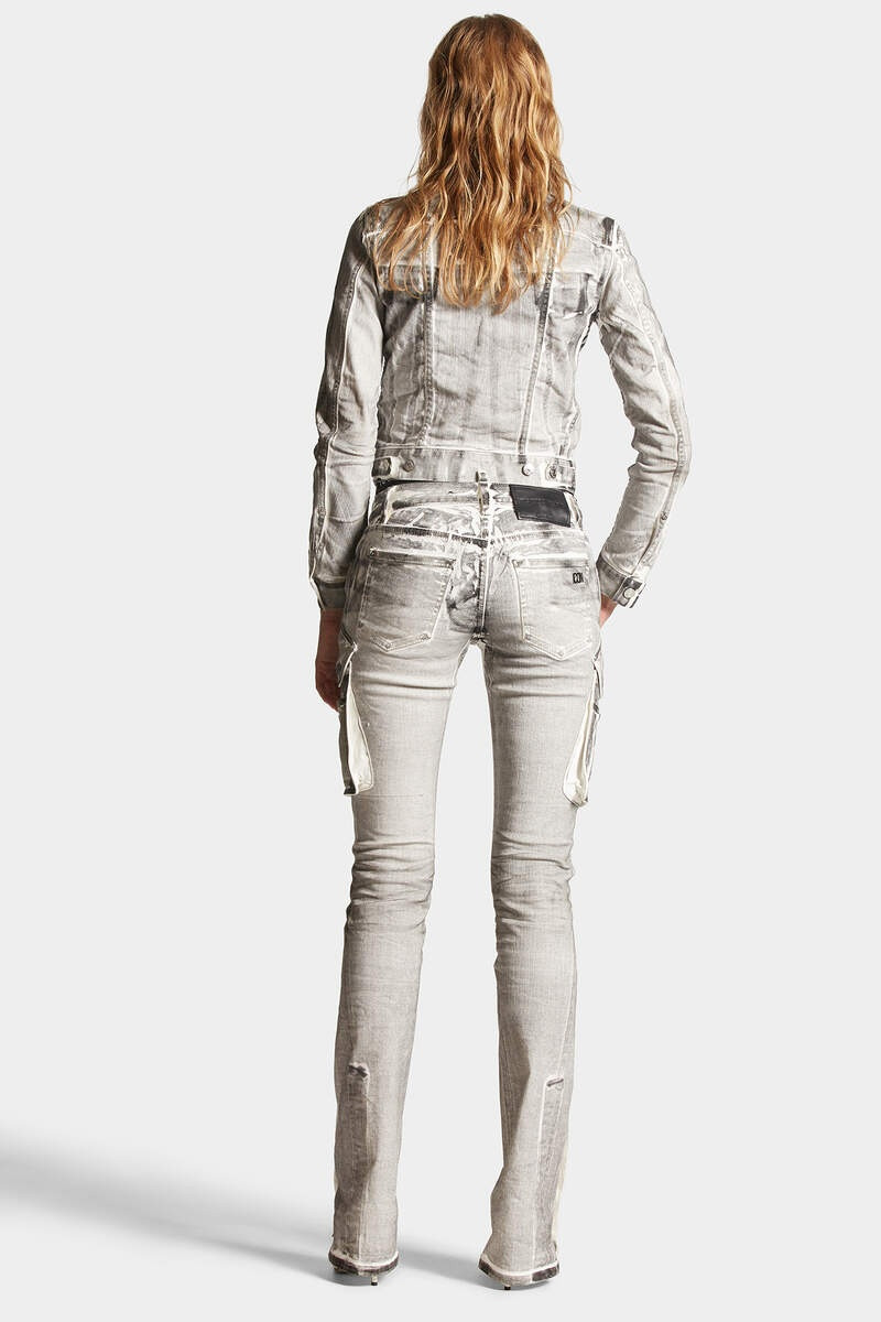 ICON WHITE COAL WASH TRUMPET JEANS 4