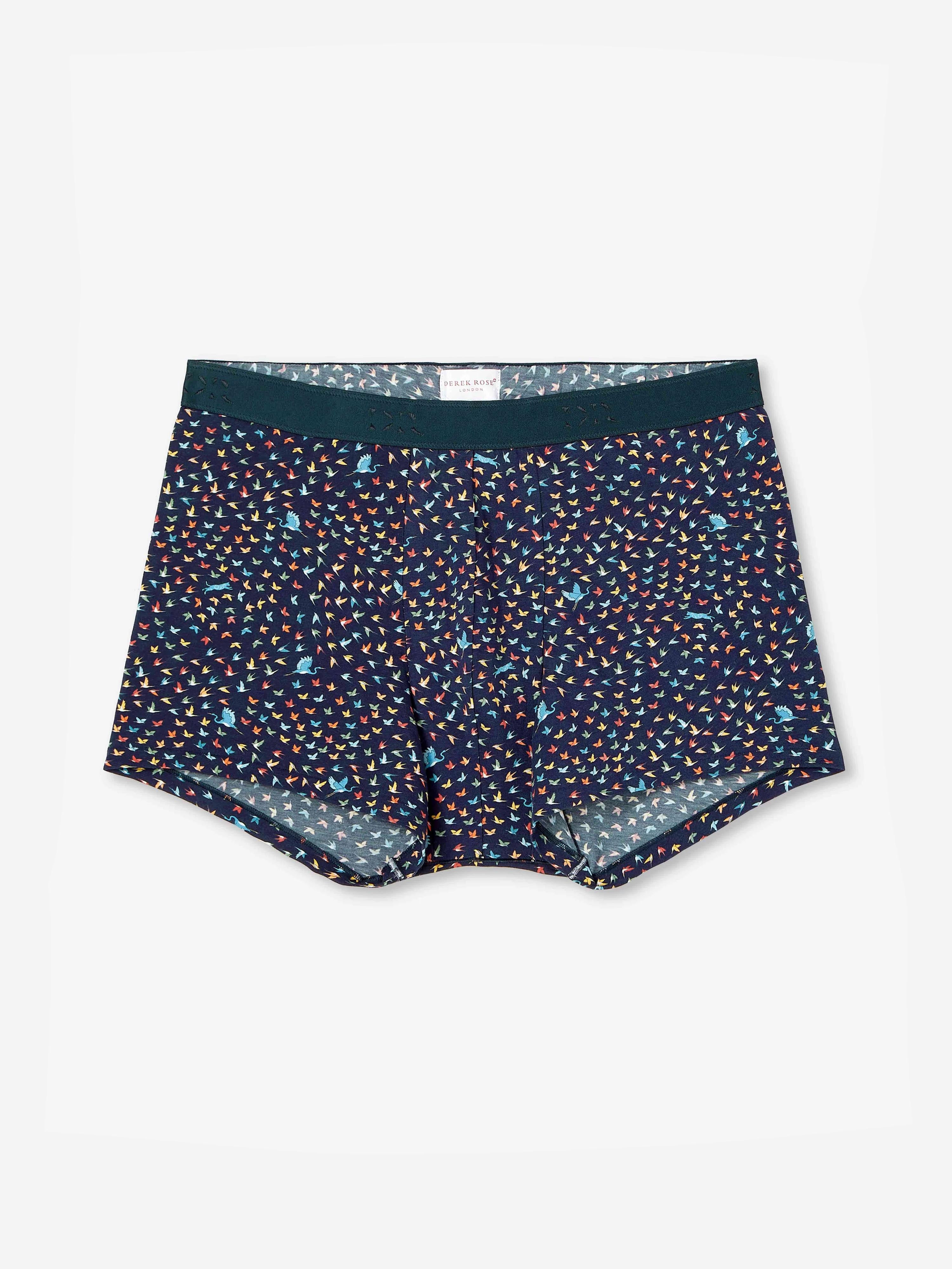 Men's Hipster Birds Pima Cotton Stretch Navy - 2